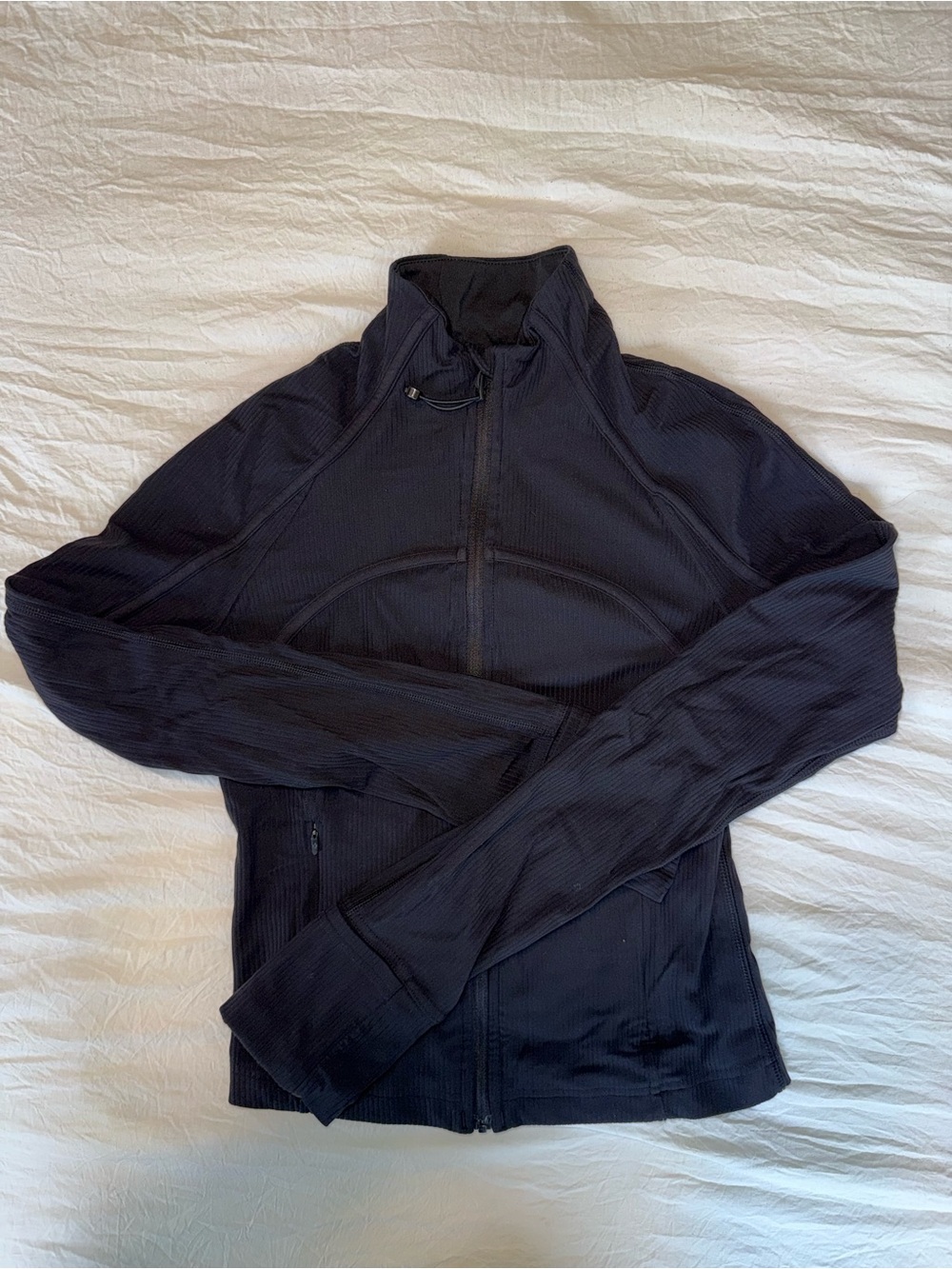 lululemon athletica define cropped jacket nulu- black ribbed